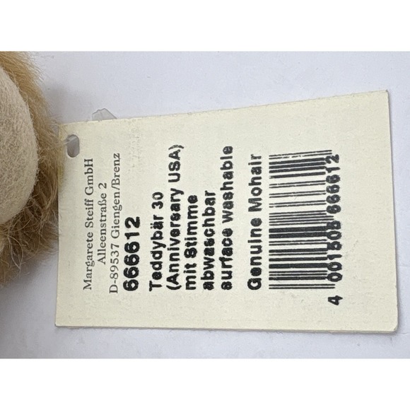 Steiff 100th Anniversary Teddy Bear 1902-2002 Danbury Mint Mohair Growler 666612 - Picture 10 of 11